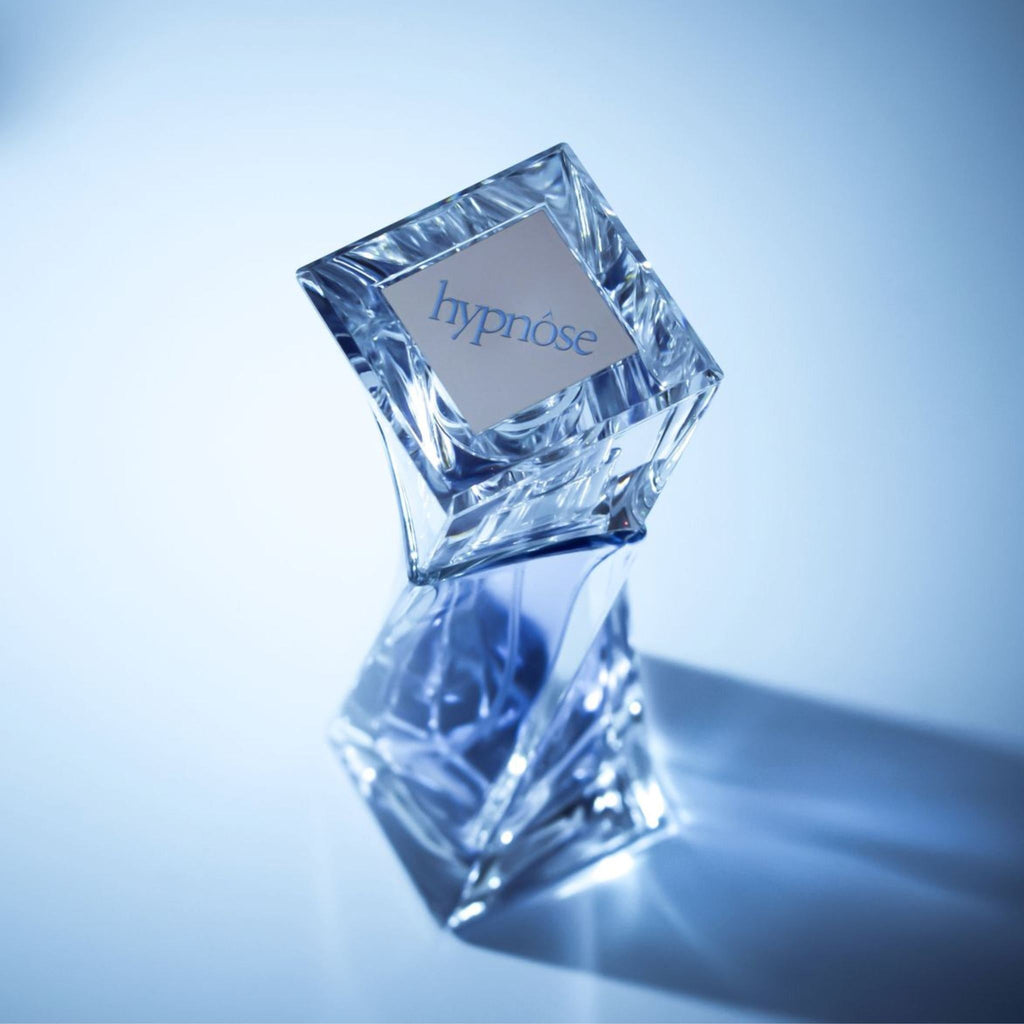 Refect Beauty Lancome Hypnose Eau de Parfum in a twisted blue glass bottle with a silver label