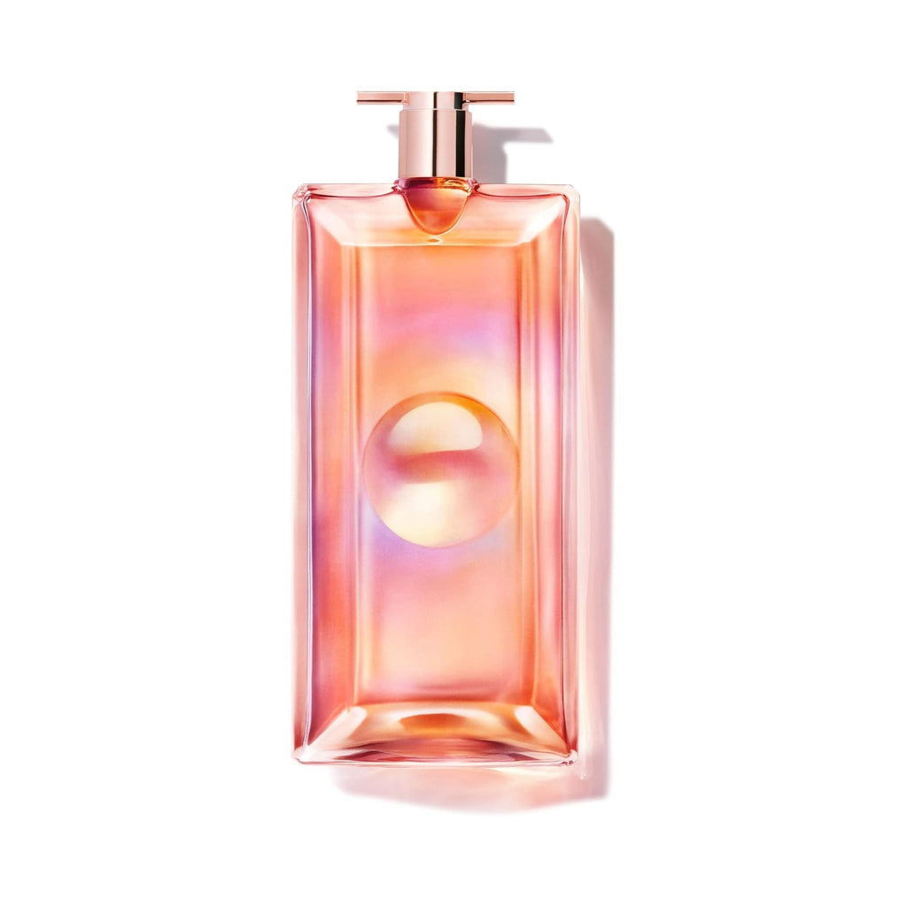 Refect Beauty Lancôme Idôle Nectar perfume bottle with a slim, iridescent peach glass design and rose gold cap.
