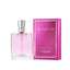 Refect Beauty Lancome Miracle Eau de Parfum in a clear glass bottle with pink liquid next to its vibrant pink box.