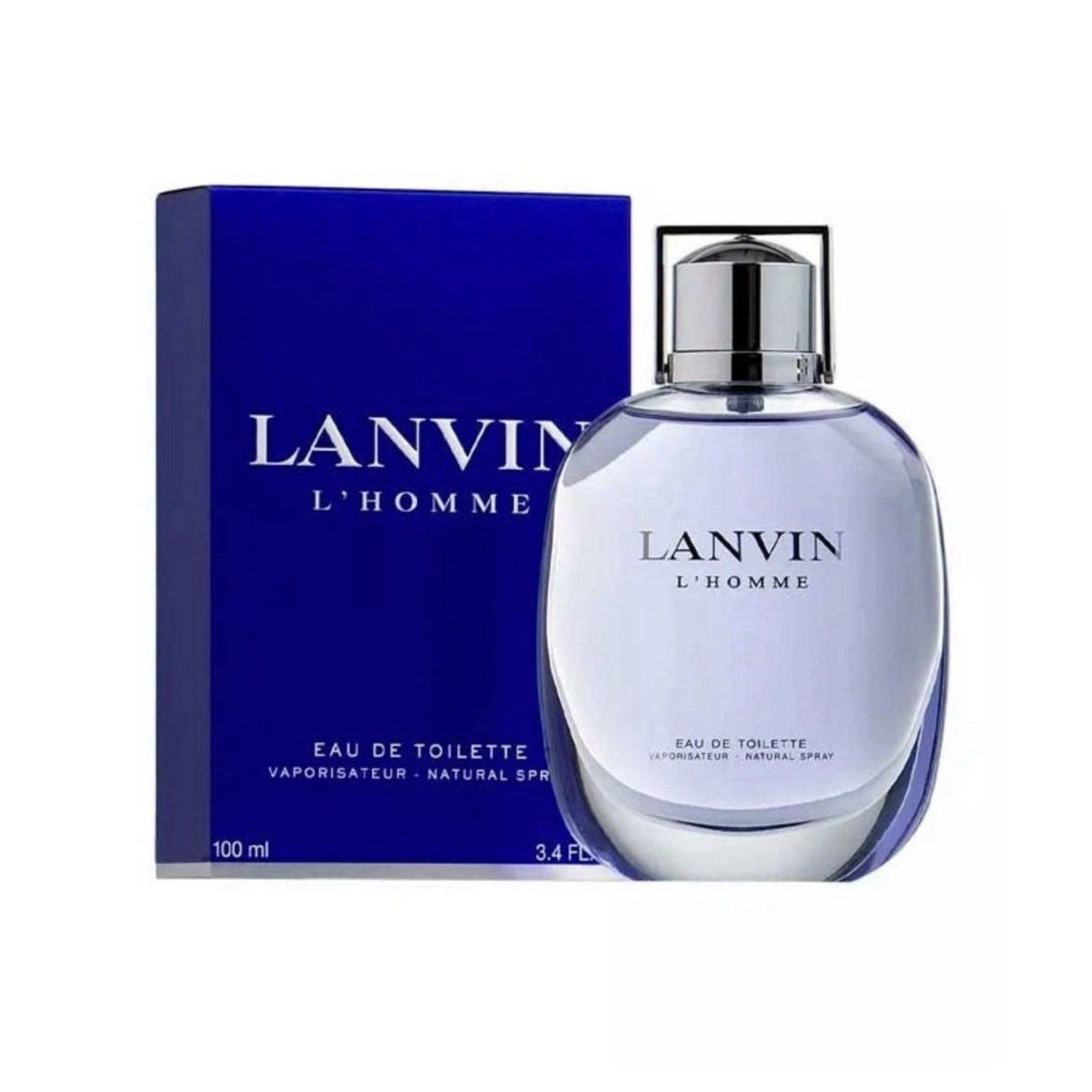 Refect Beauty Lanvin L'homme Eau de Toilette 100ml bottle with blue box featuring citrus and woody fragrance notes