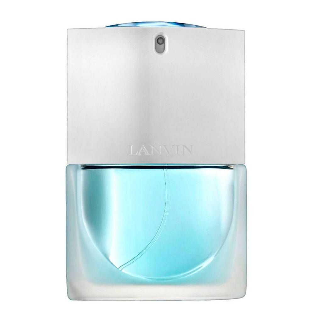 Refect Beauty Lanvin Oxygene Eau de Parfum for women in a sleek blue glass bottle with a minimalist silver cap.