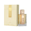 Refect Beauty Lattafa Angham Eau de Parfum bottle and cream-colored box with elegant gold musical note accents.