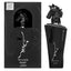 Refect Beauty Lattafa Maahir Black Edition unisex eau de parfum in a sleek black bottle with a horse head cap