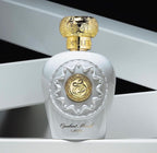 Refect Beauty Lattafa Opulent Musk Eau de Parfum in a white bottle with gold cap and ornate circular emblem