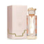 Refect Beauty Lattafa Teriaq Eau de Parfum bottle with a gold snake cap next to its pale pink presentation box.
