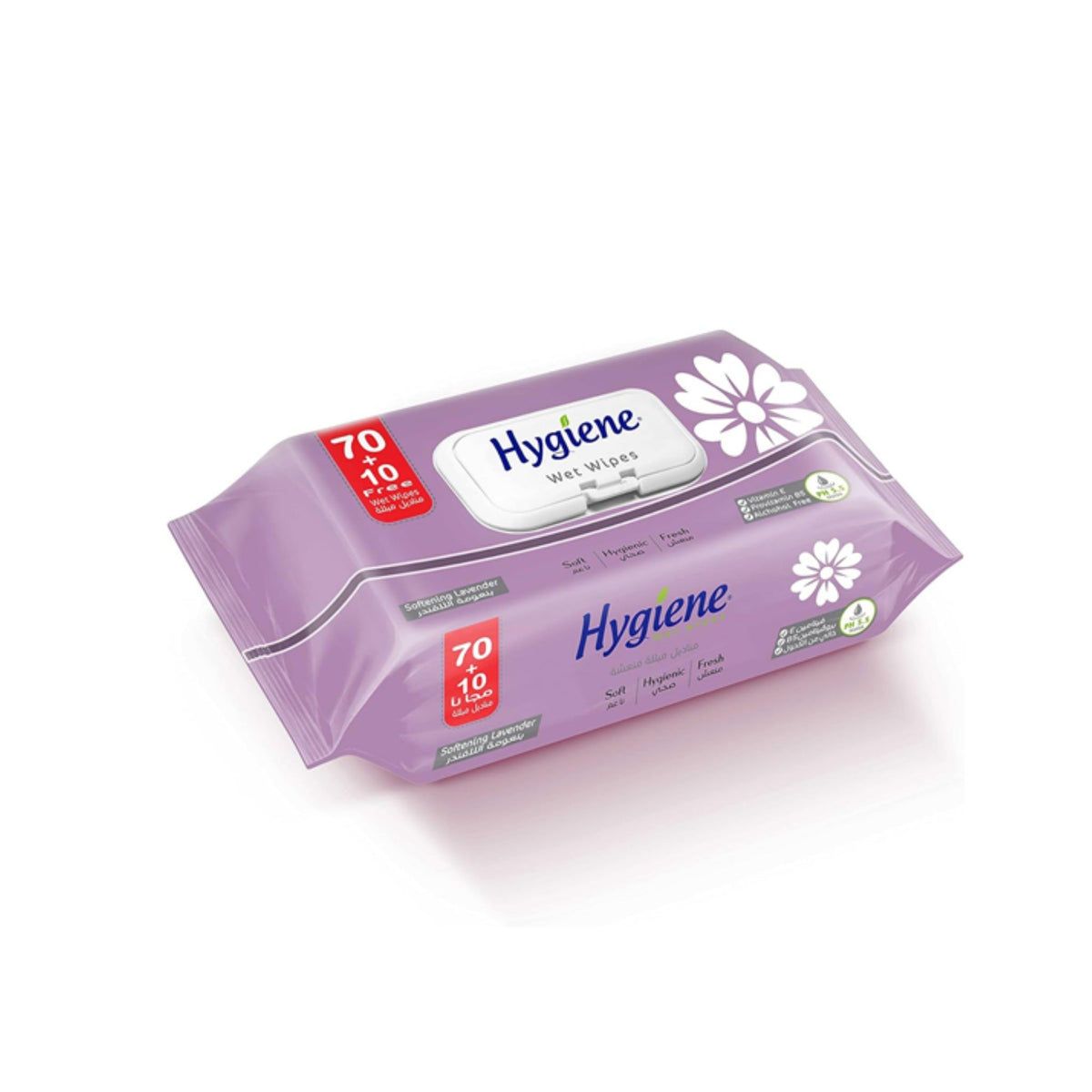 Refect Beauty Extra Hygiene lavender scented facial wet wipes in a purple resealable 80-count pack.