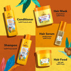 Refect Beauty Les Karites shea butter hair care collection including shampoo, conditioner, mask, serum, and hair food.