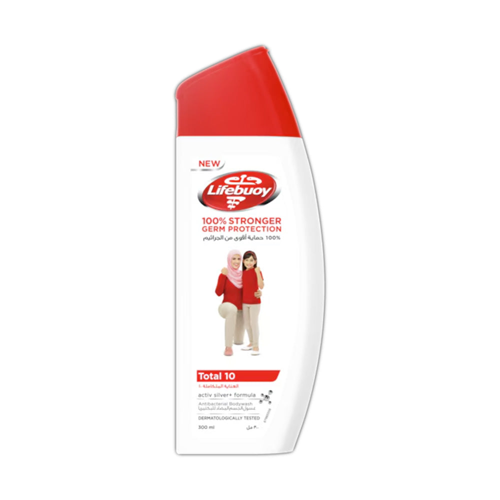 Refect Beauty Lifebuoy Total 10 antibacterial body wash bottle with red cap and germ protection formula