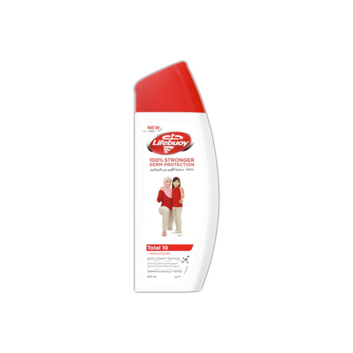Refect Beauty Lifebuoy Total 10 antibacterial body wash bottle with red cap and germ protection formula
