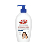 Refect Beauty Lifebuoy Mild Care antibacterial hand wash in a white pump bottle with a blue dispenser nozzle.
