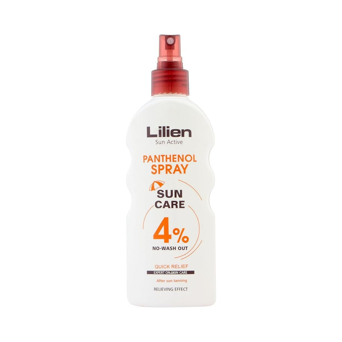Refect Beauty Lilien Sun Active Panthenol Spray for soothing and hydrating skin after sun exposure in a white bottle.