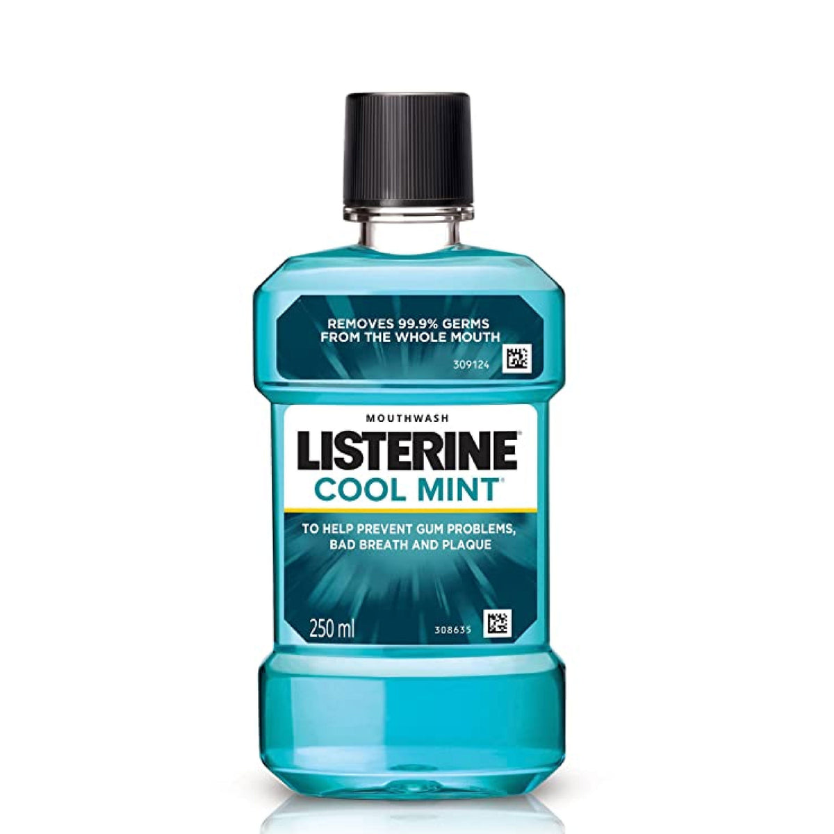 Refect Beauty Listerine Cool Mint Milder Taste mouthwash in a 250ml bottle for fresh breath and gum health