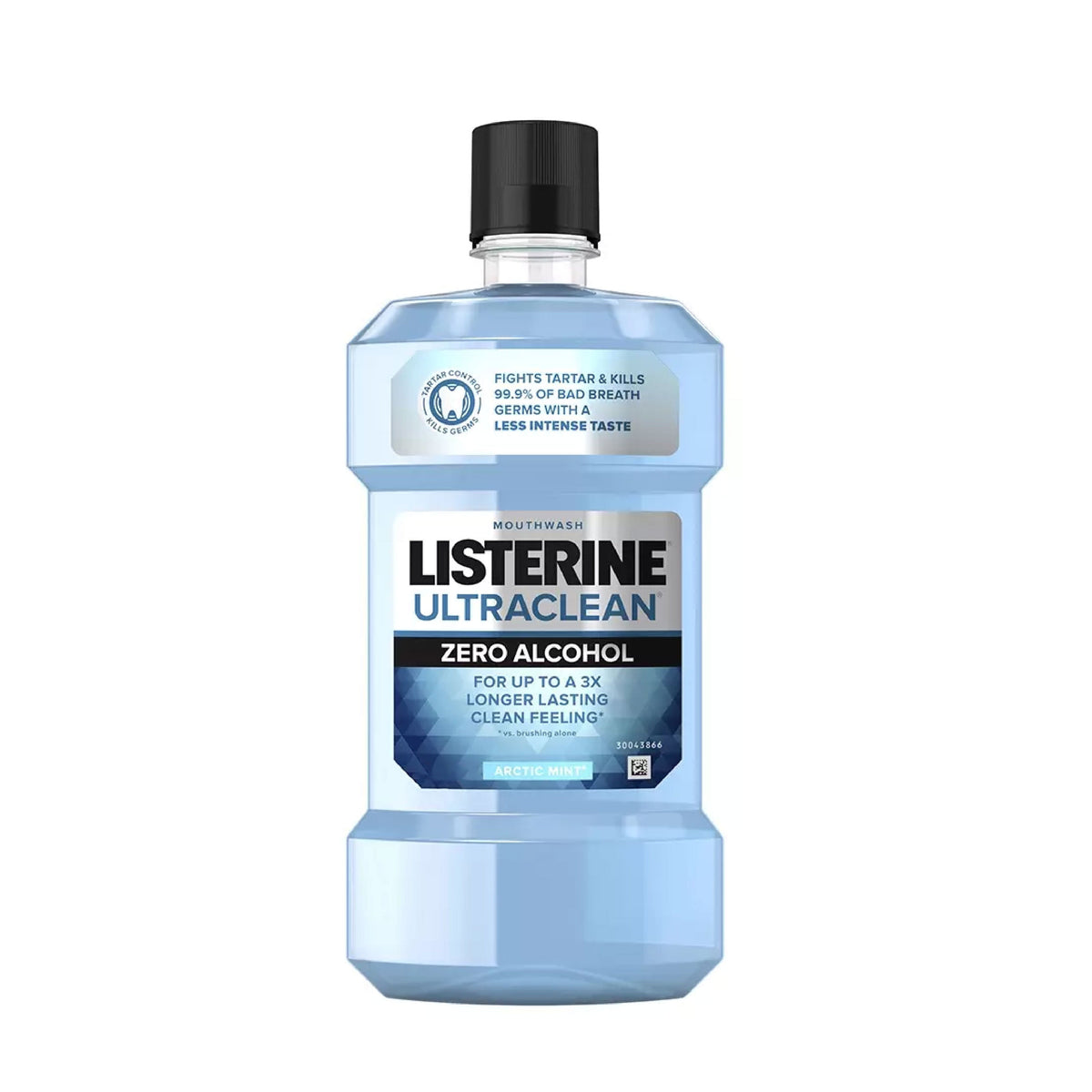 Refect Beauty Listerine Ultraclean Zero Alcohol Arctic Mint mouthwash in a clear bottle with a black cap.