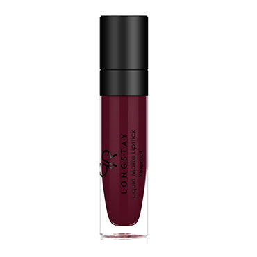 Refect Beauty Golden Rose Longstay liquid matte lipstick in a deep berry shade with a black cap and clear tube 15