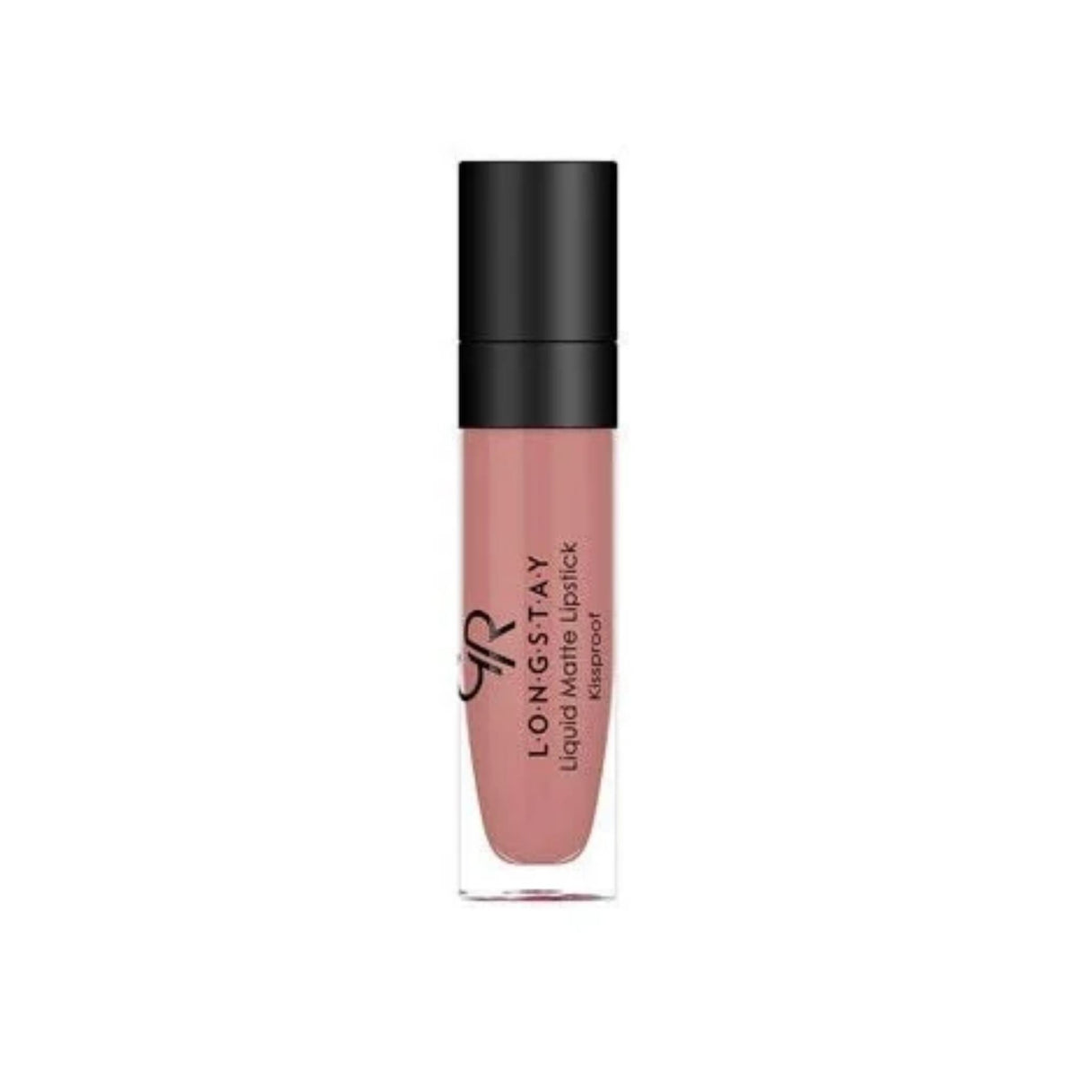 Refect Beauty Golden Rose Longstay liquid matte lipstick in a dusty rose shade with a clear tube and black cap