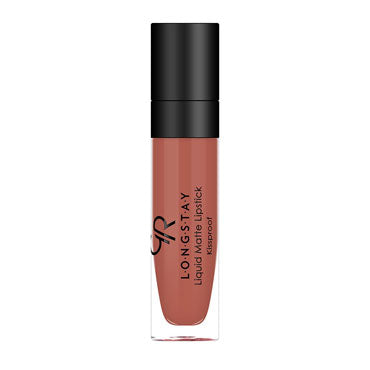 Refect Beauty Golden Rose Longstay liquid matte lipstick in a neutral dusty rose shade with a black applicator cap 43
