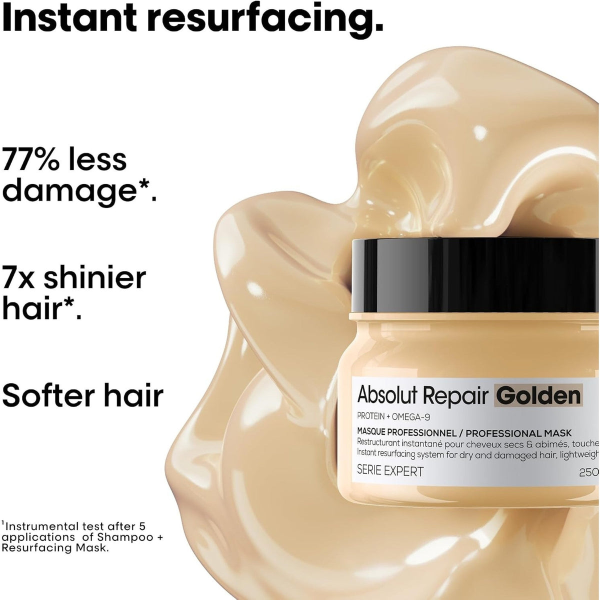 Refect Beauty L'Oréal Professionnel Serie Expert Absolut Repair Golden Mask jar with creamy golden hair treatment