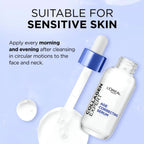 Refect Beauty L'Oréal Collagen Expert Serum bottle with dropper on a light blue background for sensitive skin
