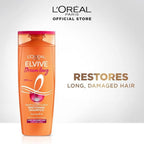 Refect Beauty L'Oréal Paris Elvive Dream Long restoring shampoo bottle for damaged hair in orange packaging