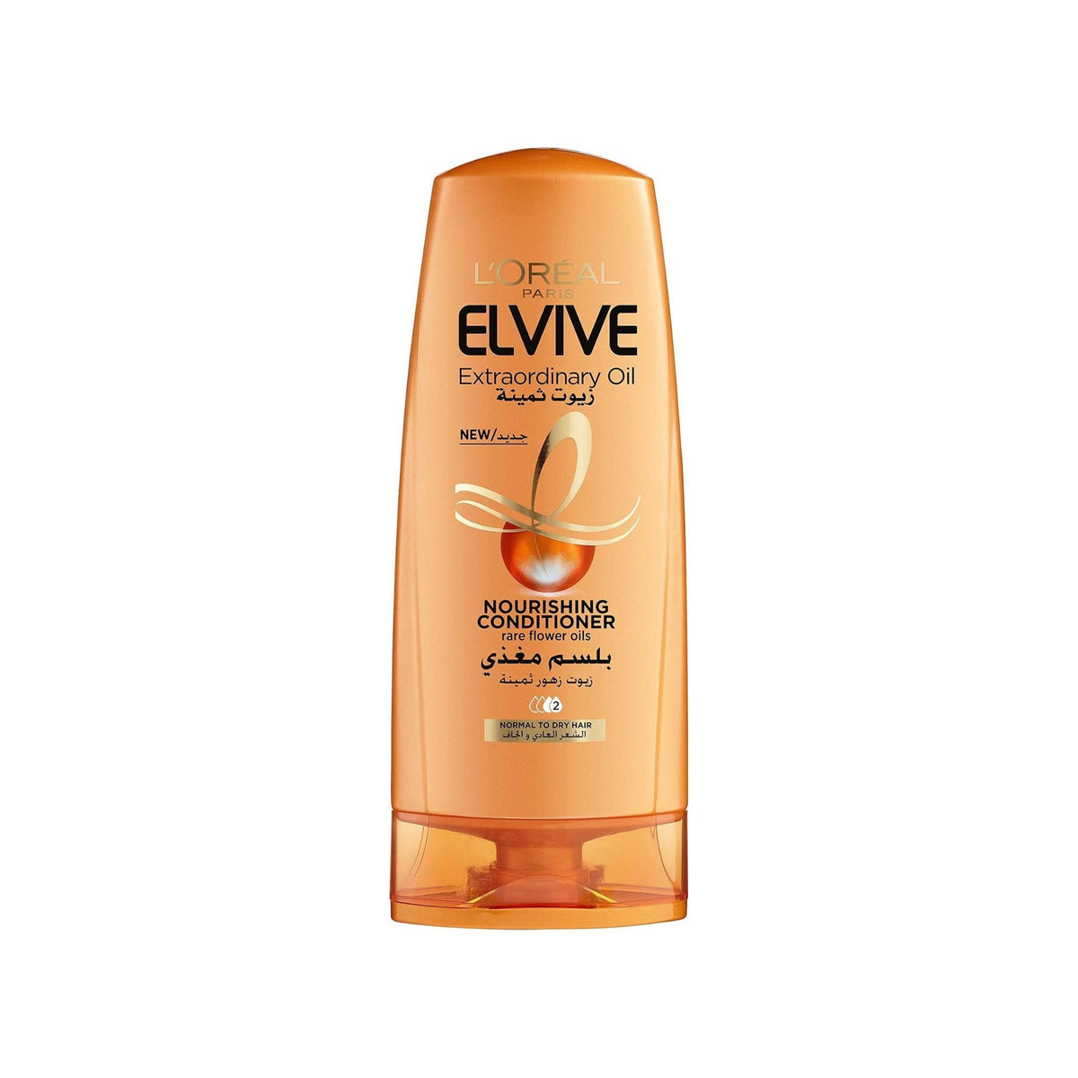 Refect Beauty L'Oreal Paris Elvive Extraordinary Oil nourishing conditioner bottle for dry hair in orange packaging