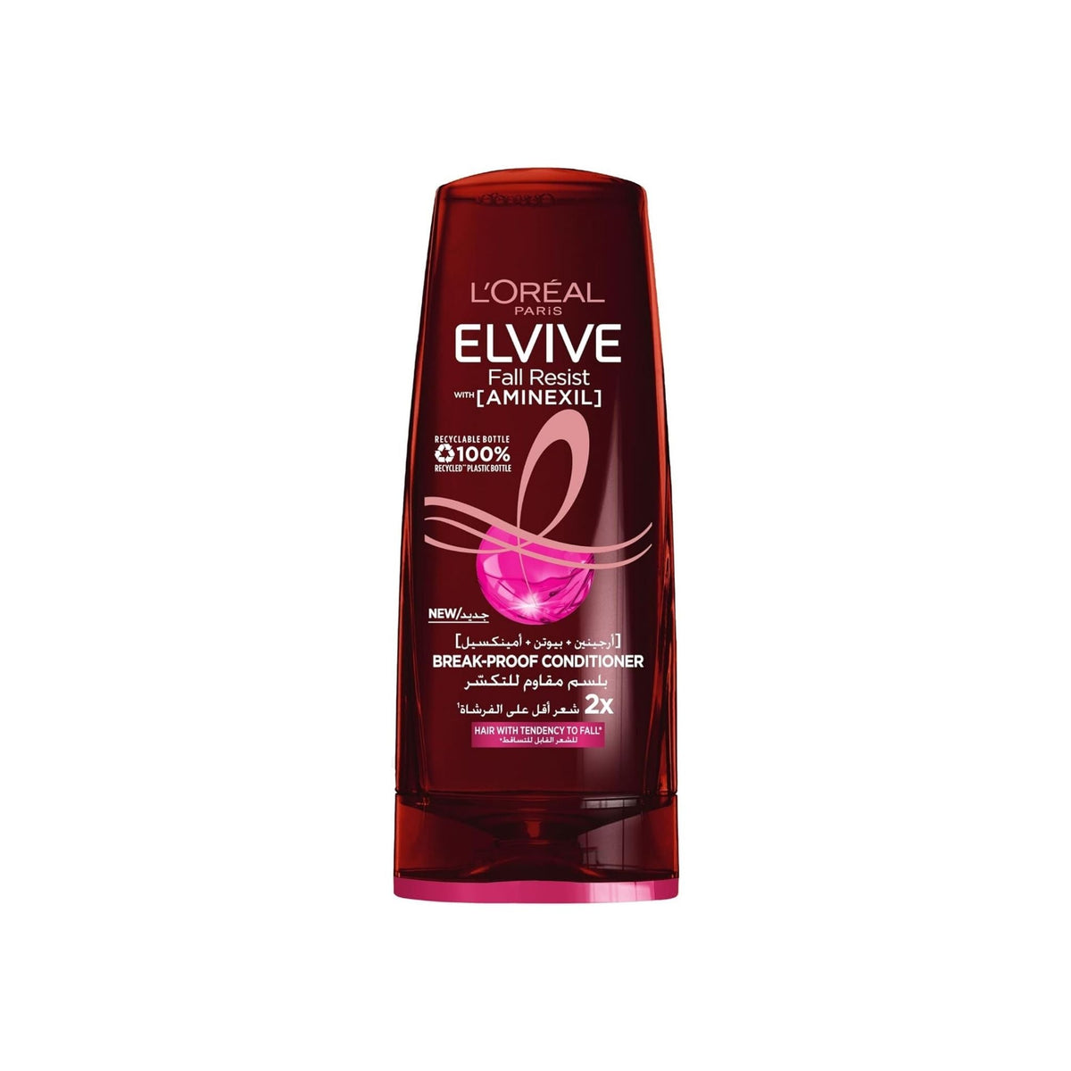 Refect Beauty L'Oréal Paris Elvive Full Resist Break-Proof Conditioner in a dark red bottle for fragile hair