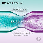 Refect Beauty L'Oreal Elvive Hyaluron Pure conditioner graphic showing salicylic acid for oil and hyaluronic acid for hydration