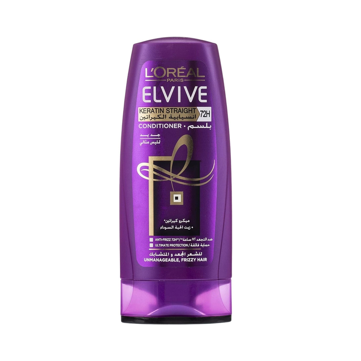 Refect Beauty L'Oreal Paris Elvive Keratin Straight conditioner bottle for frizz control and smooth hair
