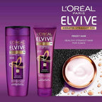 Refect Beauty L'Oreal Paris Elvive Keratin Straight shampoo and oil replacement bottles with black cumin seeds