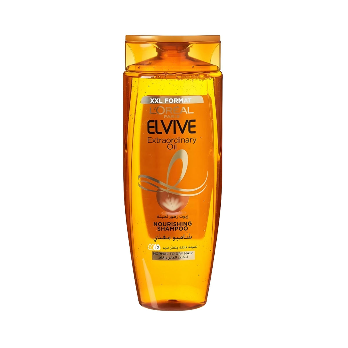 Refect Beauty L'Oreal Paris Elvive Extraordinary Oil Nourishing Shampoo in a 600ml amber bottle for dry hair.