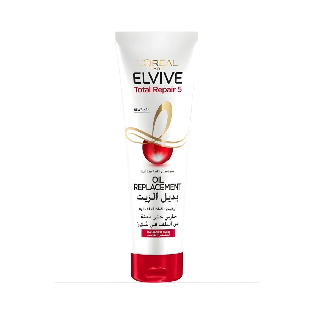 Refect Beauty L'Oréal Paris Elvive Total Repair 5 oil replacement cream in a white tube for damaged hair treatment.