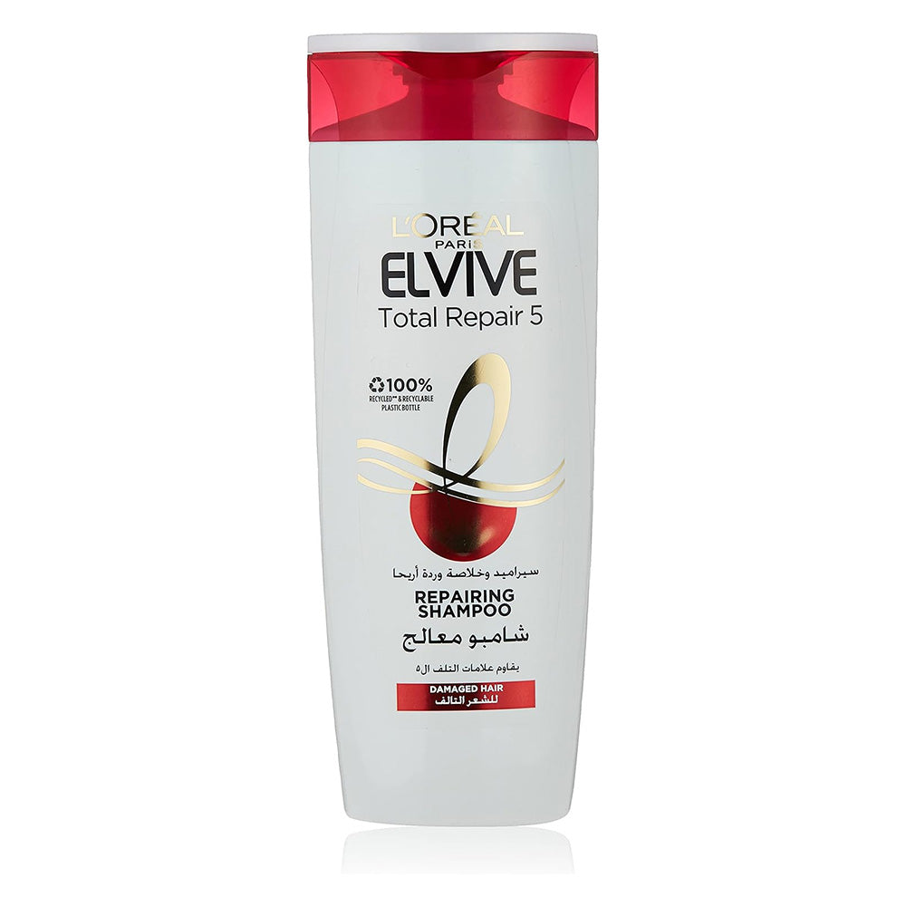 Refect Beauty L'Oreal Paris Elvive Total Repair 5 repairing shampoo bottle for damaged hair with red cap