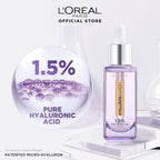 Refect Beauty L'Oréal Paris Hyaluron Expert Serum bottle with 1.5% pure hyaluronic acid formula for skin hydration