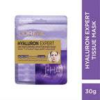 Refect Beauty L'oreal Hyaluron Expert 24H Replumping Moisturizing Tissue Mask in purple packaging