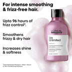 Refect Beauty L'Oréal Professionnel Liss Unlimited smoothing shampoo bottle for frizzy hair with Pro-Keratin
