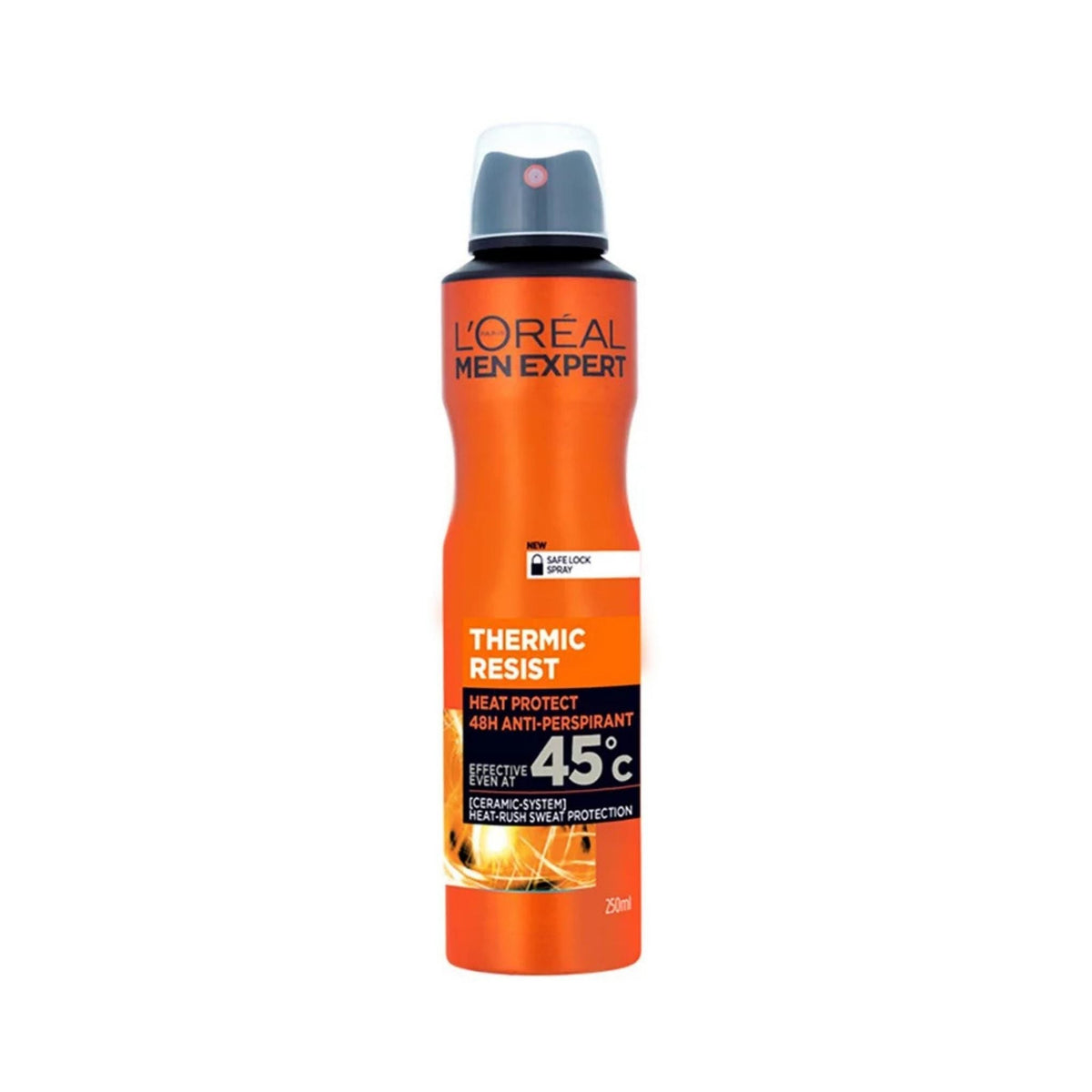 Refect Beauty L'Oreal Men Expert Thermic Resist 48H anti-perspirant spray in an orange 250ml aerosol can