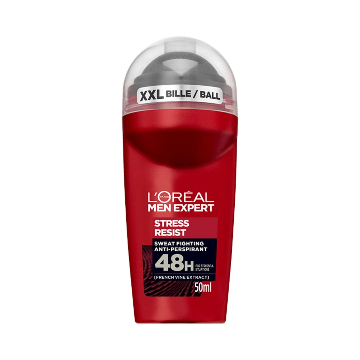 Refect Beauty L'Oréal Paris Men Expert Stress Resist 48H antiperspirant roll-on deodorant in a red 50ml bottle