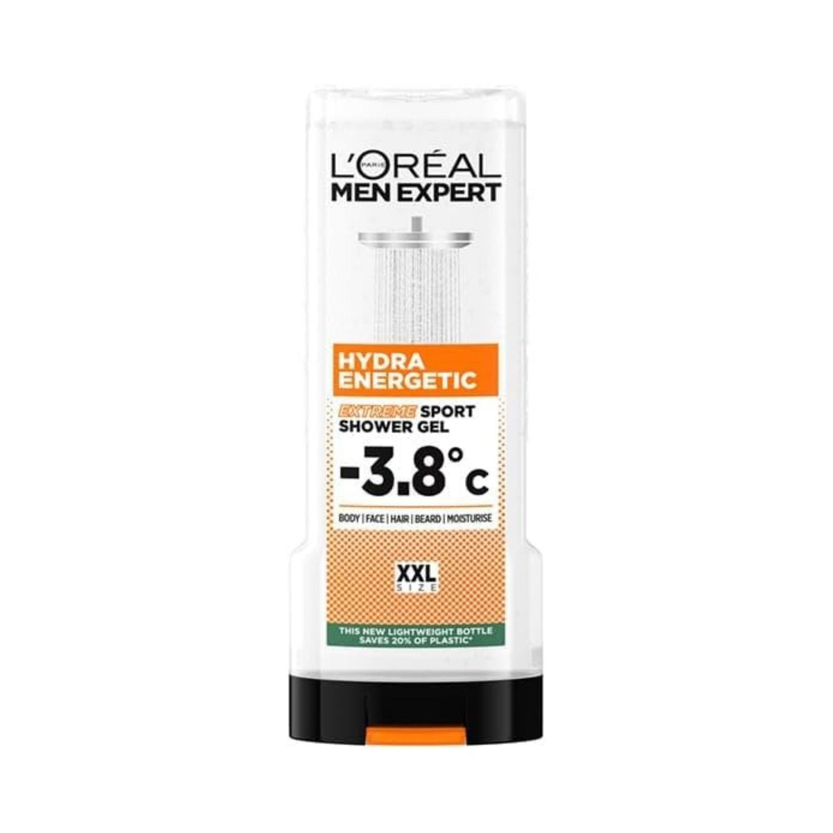 Refect Beauty L'Oréal Men Expert Hydra Energetic Extreme Sport shower gel bottle for body, face, and hair.