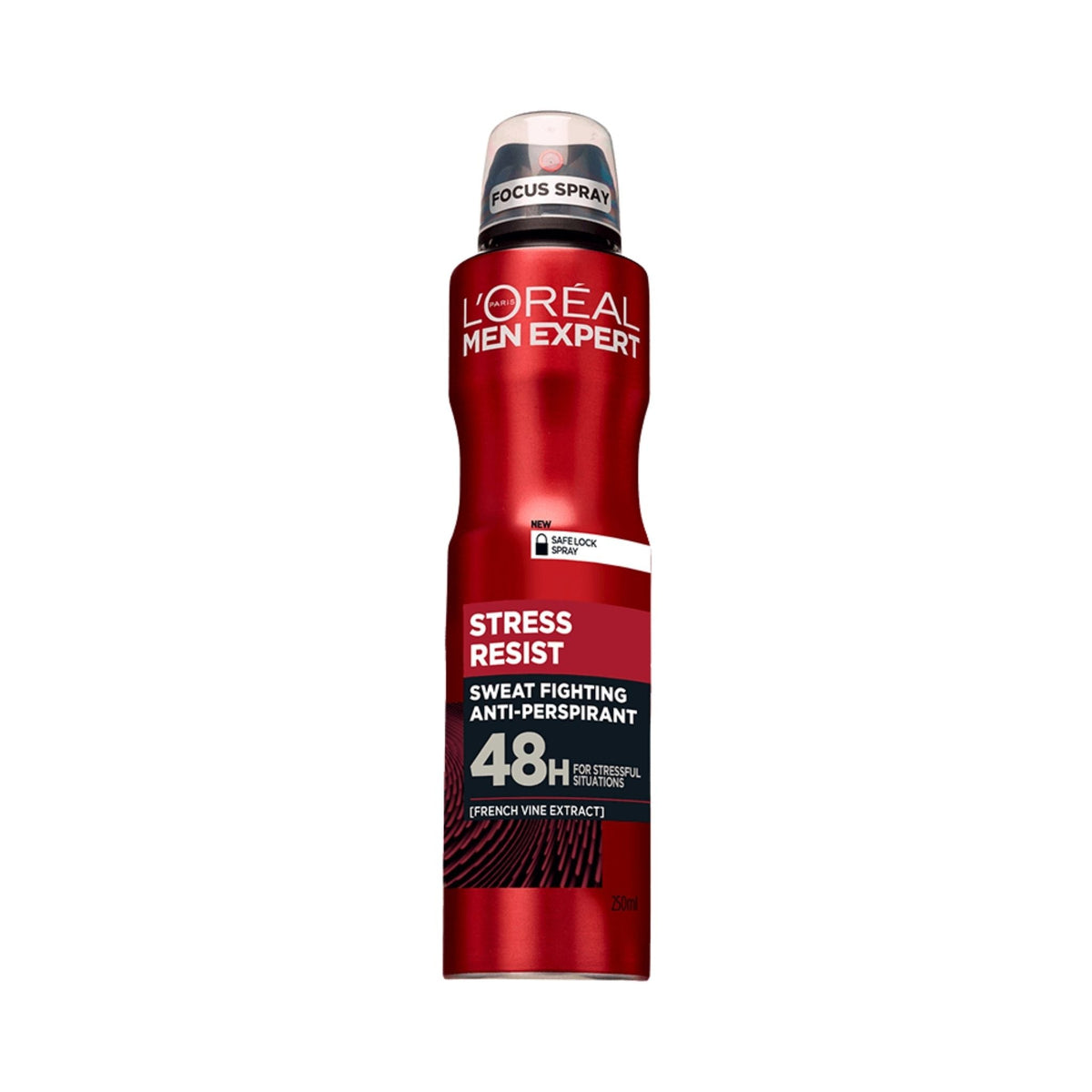 Refect Beauty L'Oreal Paris Men Expert Stress Resist 48H anti-perspirant deodorant spray in a red aerosol can