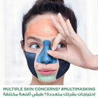 Refect Beauty model applying L'oreal Paris Pure Clay multi-masking treatment with charcoal and coloured clay masks