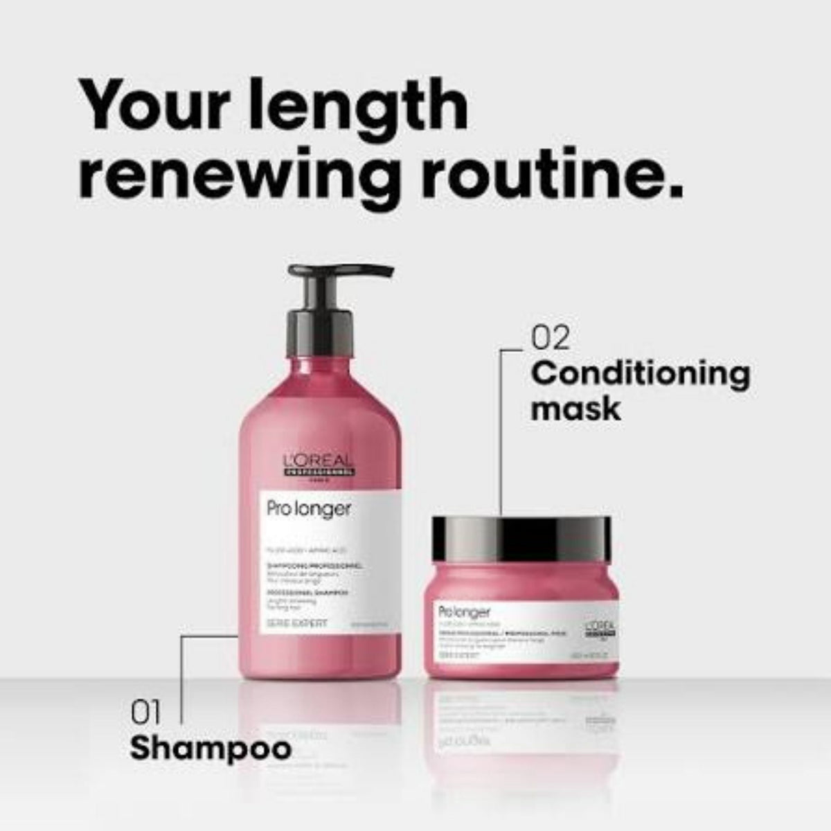 Refect Beauty L'Oréal Professionnel Pro Longer shampoo and conditioning mask set for long hair care routine