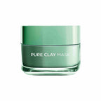 Refect Beauty L'oreal Paris Pure Clay Green Face Mask in a glass jar for oily and combination skin.
