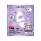 Refect Beauty L'Oréal Paris Revitalift hydrogel sheet mask in purple packaging for a hydrated glass skin glow.
