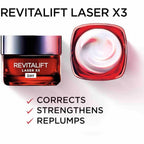 Refect Beauty L'oreal Paris Revitalift Laser X3 Day Cream jar showing rich anti-aging moisturizer texture