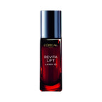 Refect Beauty L'oreal Paris Revitalift Laser X3 anti-aging serum in a deep red glass bottle with a metallic cap.