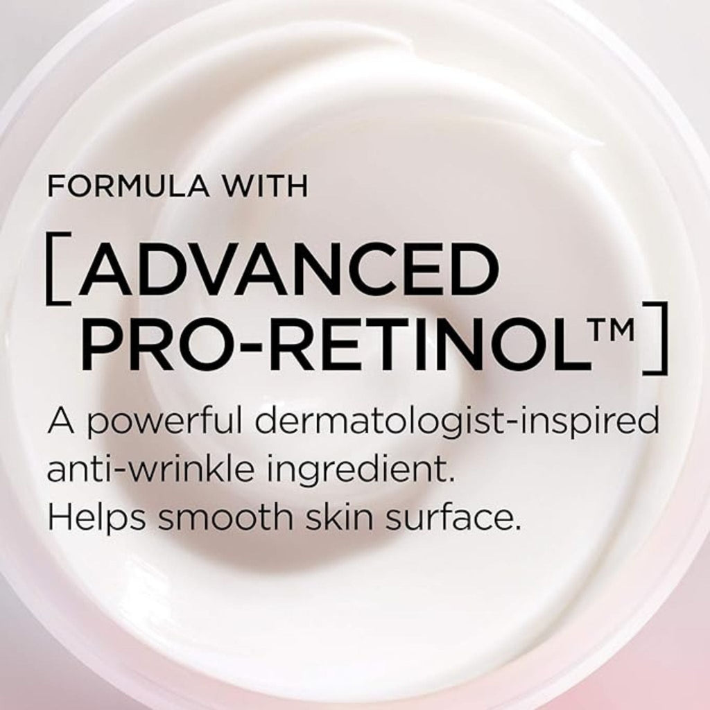 Refect Beauty L'oreal Paris Revitalift night cream texture showing smooth white anti-aging formula with Pro-Retinol