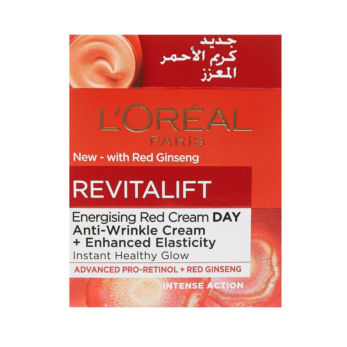 Refect Beauty L'oreal Paris Revitalift Energizing Red Day Cream with red ginseng for anti-wrinkle and healthy glow