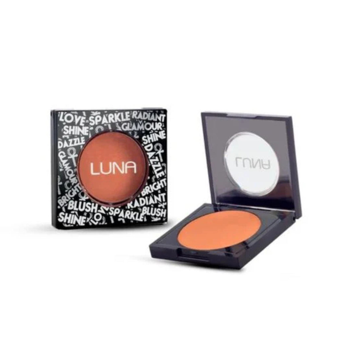 Refect Beauty Luna 3D Blusher in a compact case with a patterned box, featuring a silky powder peach-toned blush.