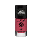 Refect Beauty Luna Air halal breathable nail polish in a dusty rose shade with a glossy finish in a glass bottle.