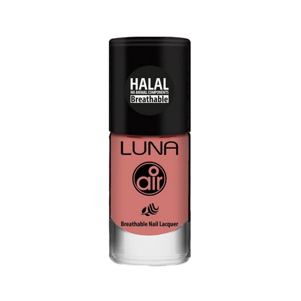Refect Beauty Luna Air breathable halal nail polish in a soft dusty rose shade with a glossy finish.