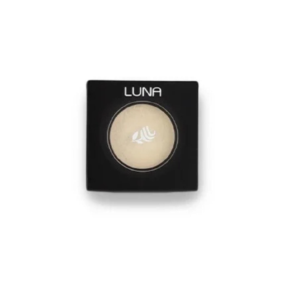 Refect Beauty LUNA eyeshadow in a compact square case with a light beige powder shade and embossed leaf logo